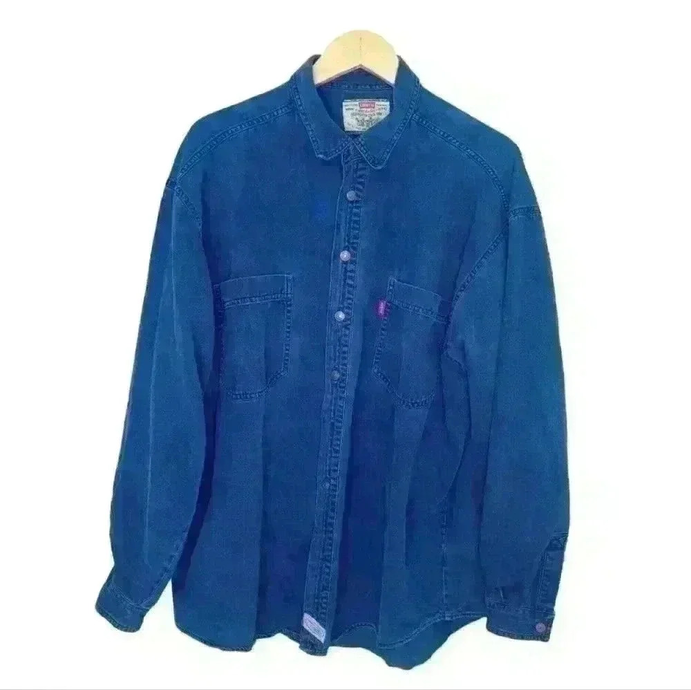 Levi's Vintage Long Sleeve Jean Button Down Top Shirt
